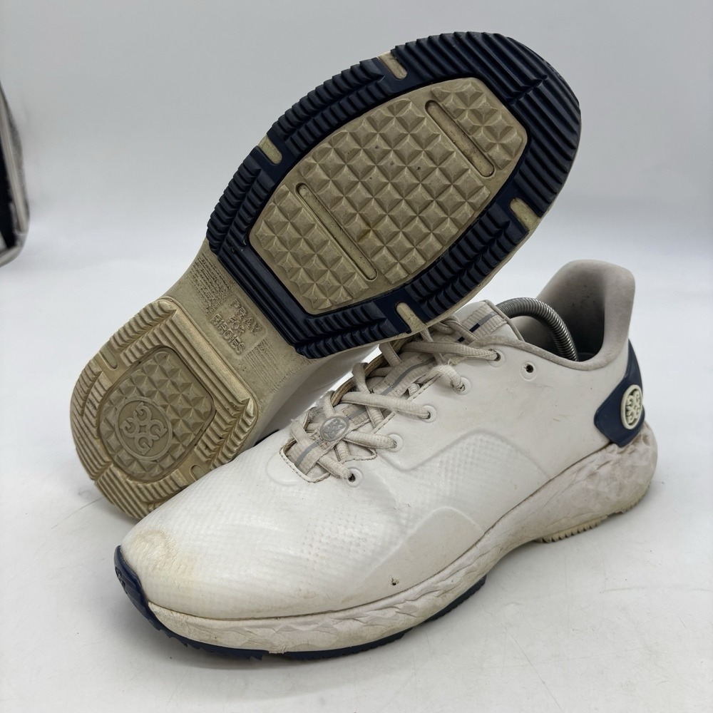G/FORE Golf Shoes Mens 10 G4 GFORE WATERPROOF White Blue Tour Outdoor No Insoles